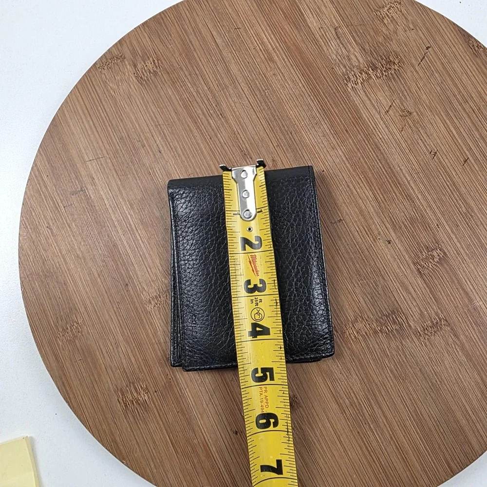 Cole Haan Wallet Mens One Size Black Leather Bifold Card Case Logo Minimalist